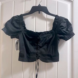 Aritzia NWT Puff Sleeve Corset Crop Top